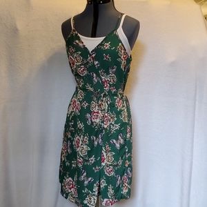 Green Faux Wrap Dress